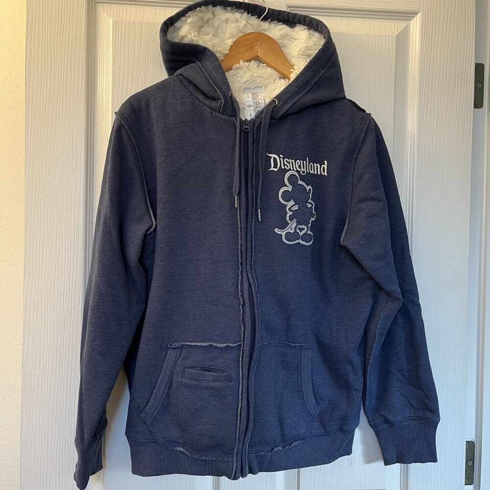 Disney Parks Disneyland Mickey Mouse Jacket L Faux Fur Lined 55th Anniversary